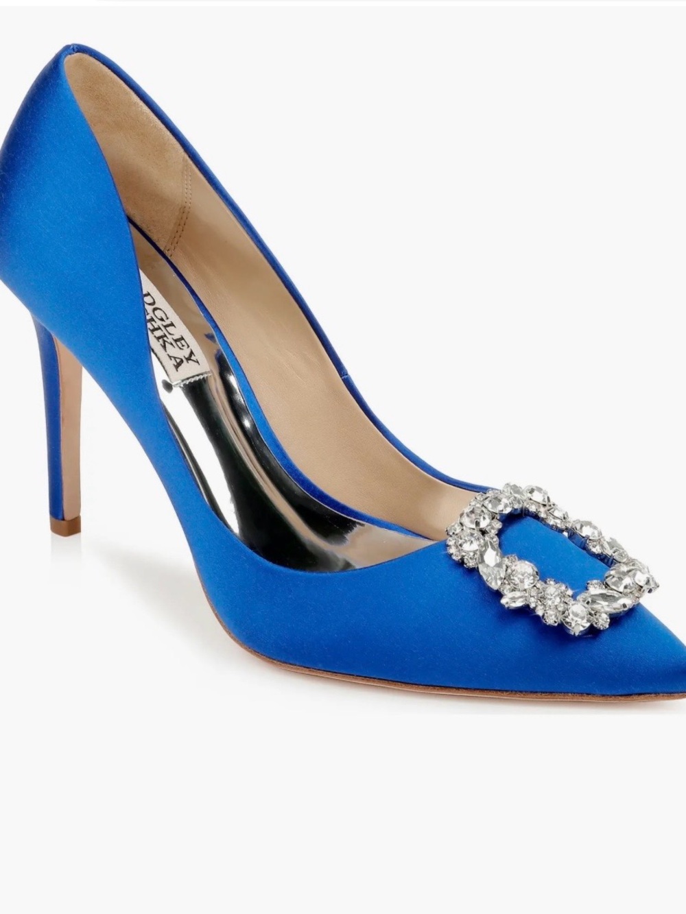 BADGLEY MISCHKA - Cher Crystal Embellished Pump Electric Blue Size 7.5
